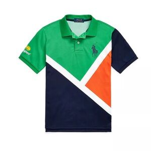Polo RALPH LAUREN Performance Shirt Boys L 12-14 Big Pony US Open Colorblock